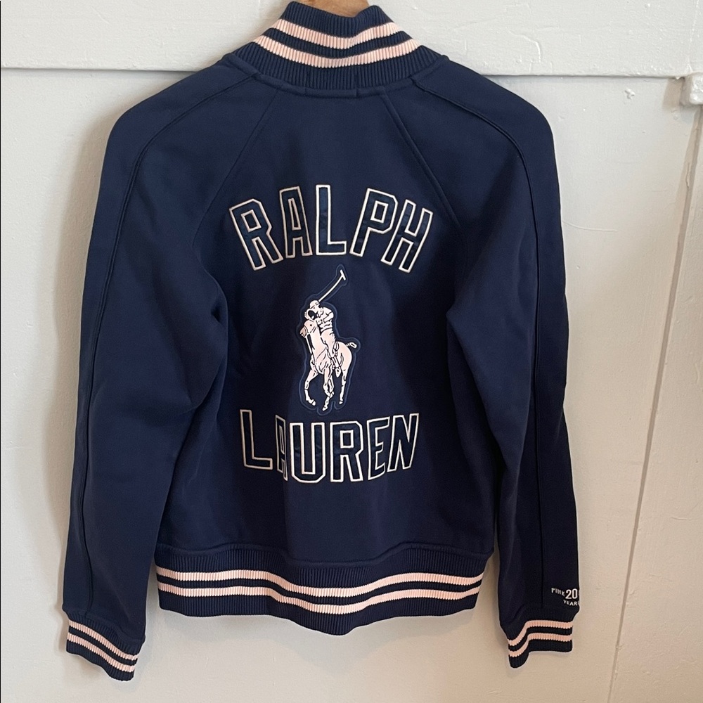NEW Ralph Lauren Pink Pony Fleece Baseball Jacket